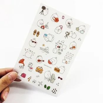 

6 Pcs/lot Cartoon Potato Rabbit II Series Molang PVC Sticker Set Kawaii Label Diary Decoration Cute Stickers Notebook Decor