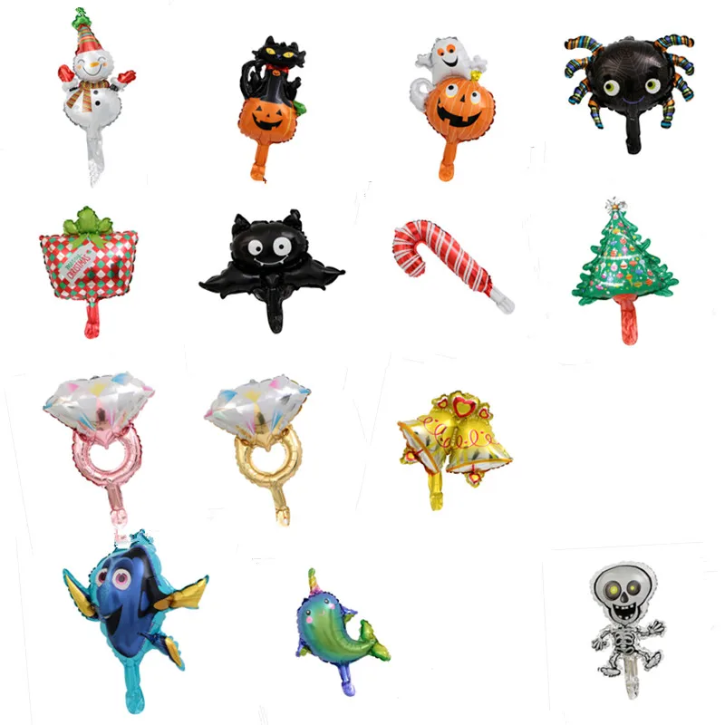 

50pcs/lot Mini Aluminum foil balloon Animals Carton Perfect Design Merry Christmas Party Wedding Ring Halloween Celebration Deco