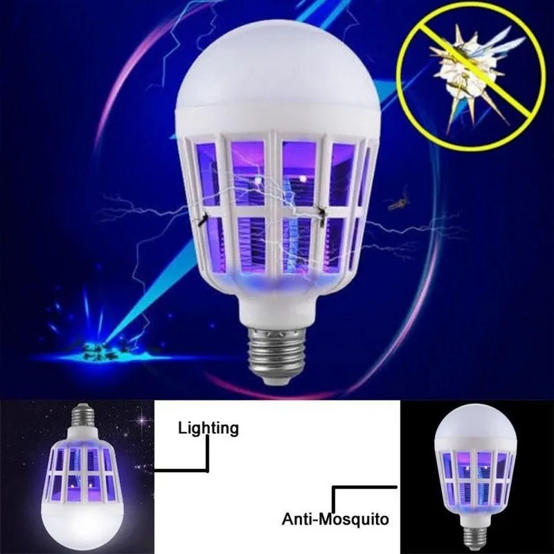 2 in 1 LED Mosquito Killer Lamp 15 W  Electric Trap Mosquito Insect Killer Light Bulb For Outdoor Camping Night Sleeping Lamps (3)