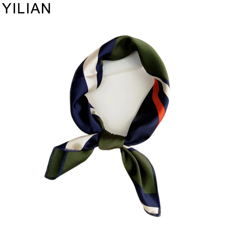 

YILIAN Brand New Elegant Women Square Silk Head Neck Feel Satin Scarf Hair Tie Band Small Fashion Square Scarf SC160
