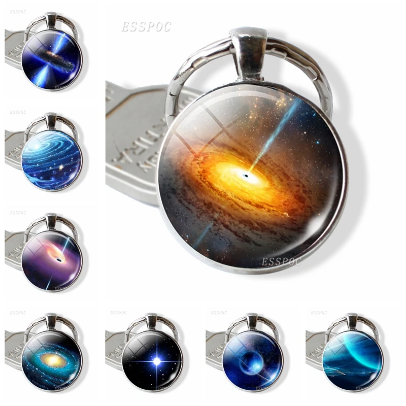 

Universe Galaxy Nebula Key Chains Fashion Cute Keychain Cool Planet Round Pendant Keyring Friendship Gift Astronomy Gifts XG