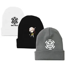 Модная шапочка в стиле аниме с рисунком сердца, пиратов, черепов, трафальгаров Ло, хлопковая вязаная Лыжная Шапка в стиле хип-хоп, мешковатая шапка для косплея, подарок