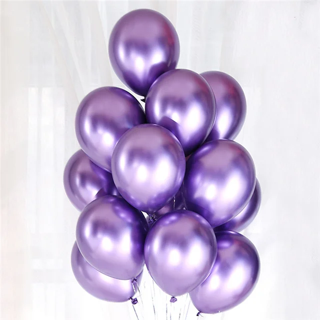 10 шт 12 дюймов Новые шары из латекса цвета металлик толстые жемчужные металлические хромированные цветные шары для свадебной вечеринки - Цвет: Purple