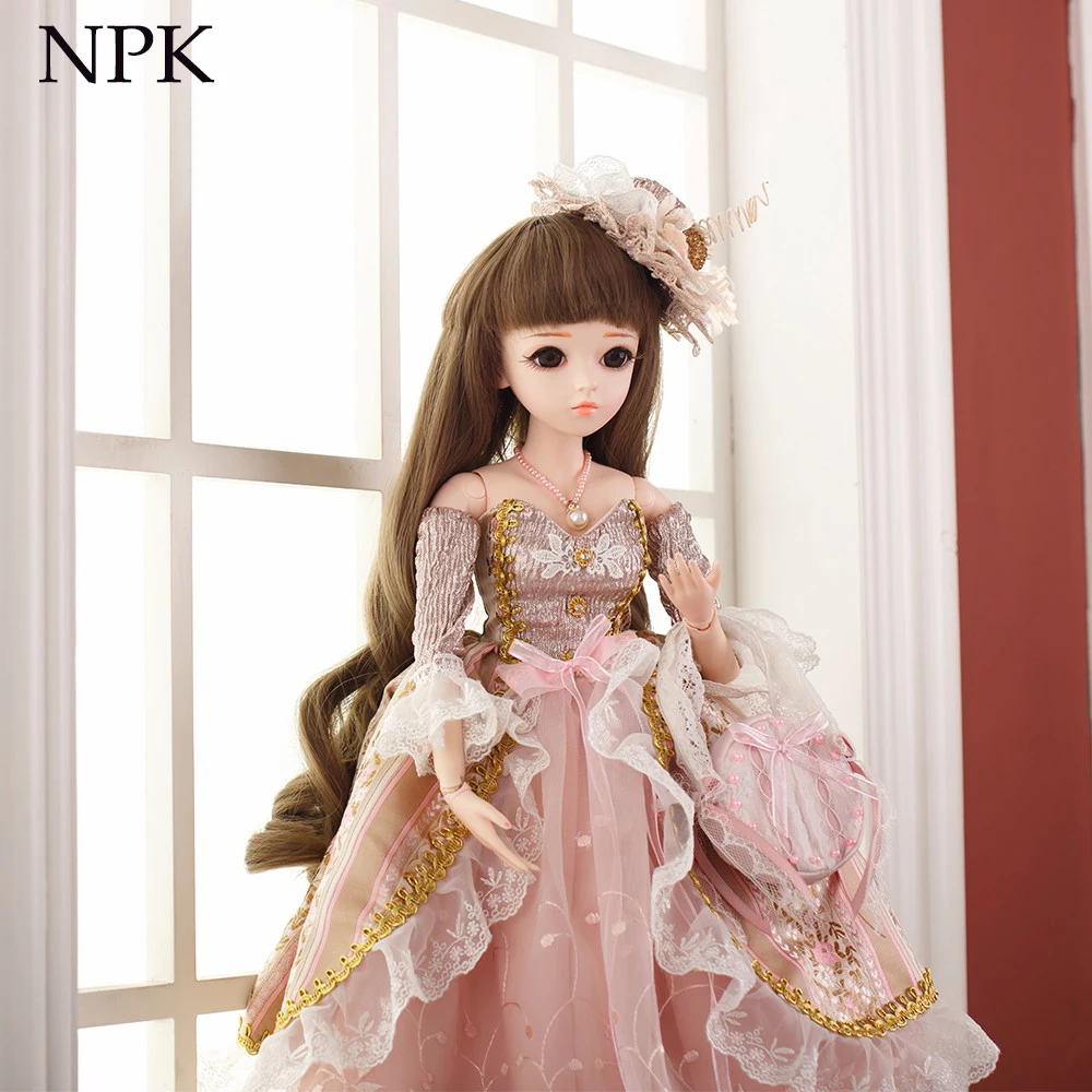 

NPK 60cm BJD Dolls 1/3 Cute Princess SD Dolls with Dress Wigs Shoes Makeup Reborn Doll full set for kids gift