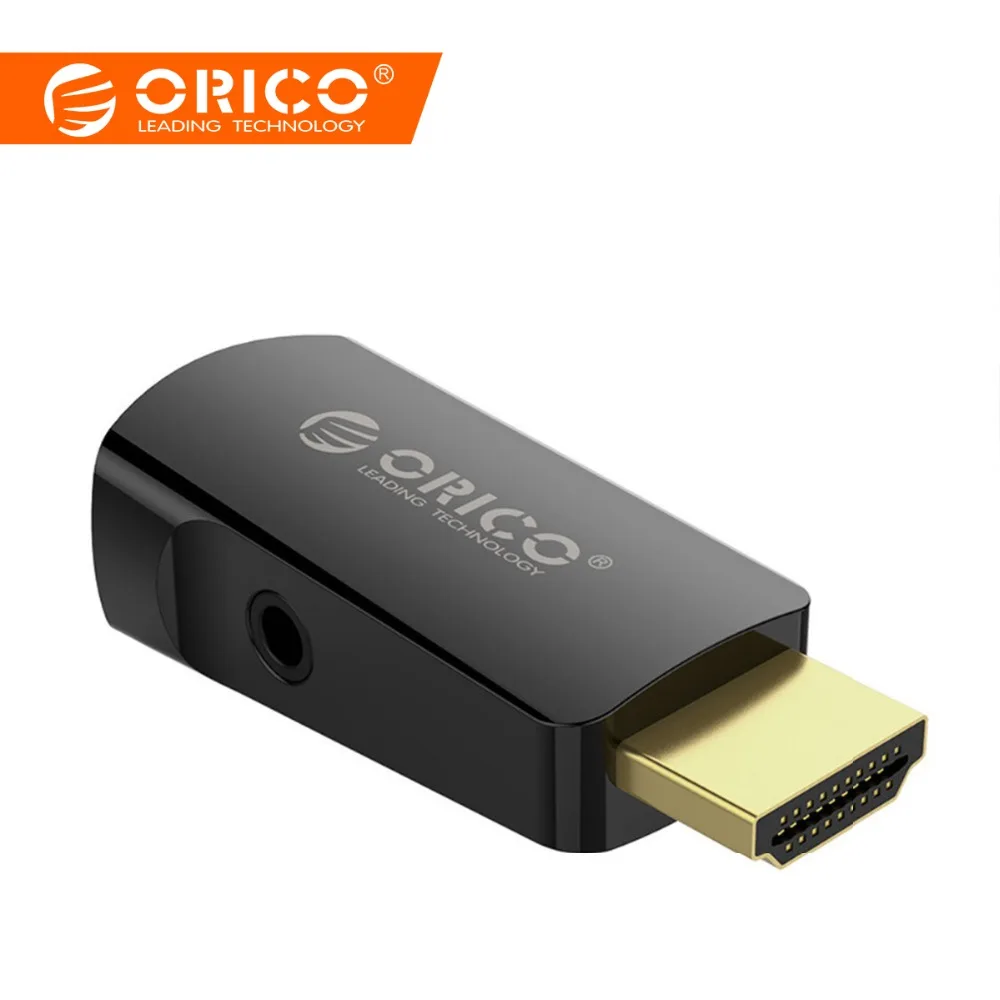 

ORICO Portable HDMI to VGA Adapter Audio & Video Convertor HD 1080P Male to Female For Projector Laptop DisPlayer TV BOX Speaker