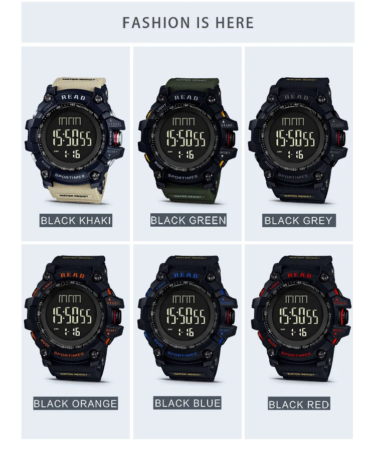 luxury brand READ LED digital wristwatches for men waterproof shock resist military watch free shipping 2018 (5)