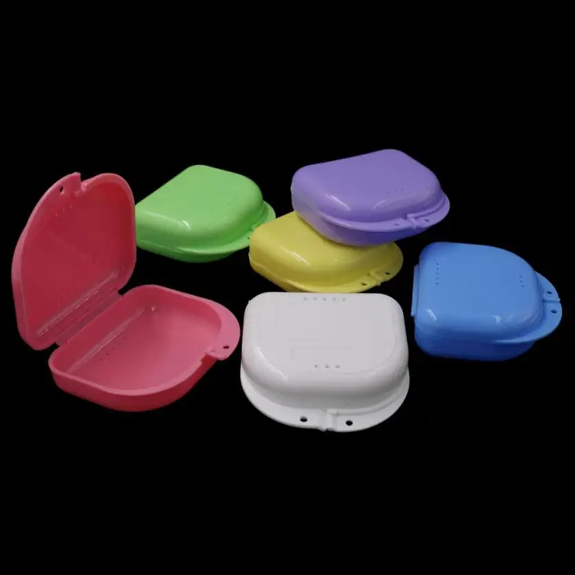 Denture Bath Storage Box Case Dental False Teeth Appliance Container Medical Grade PP Dentures Cleaner Levert