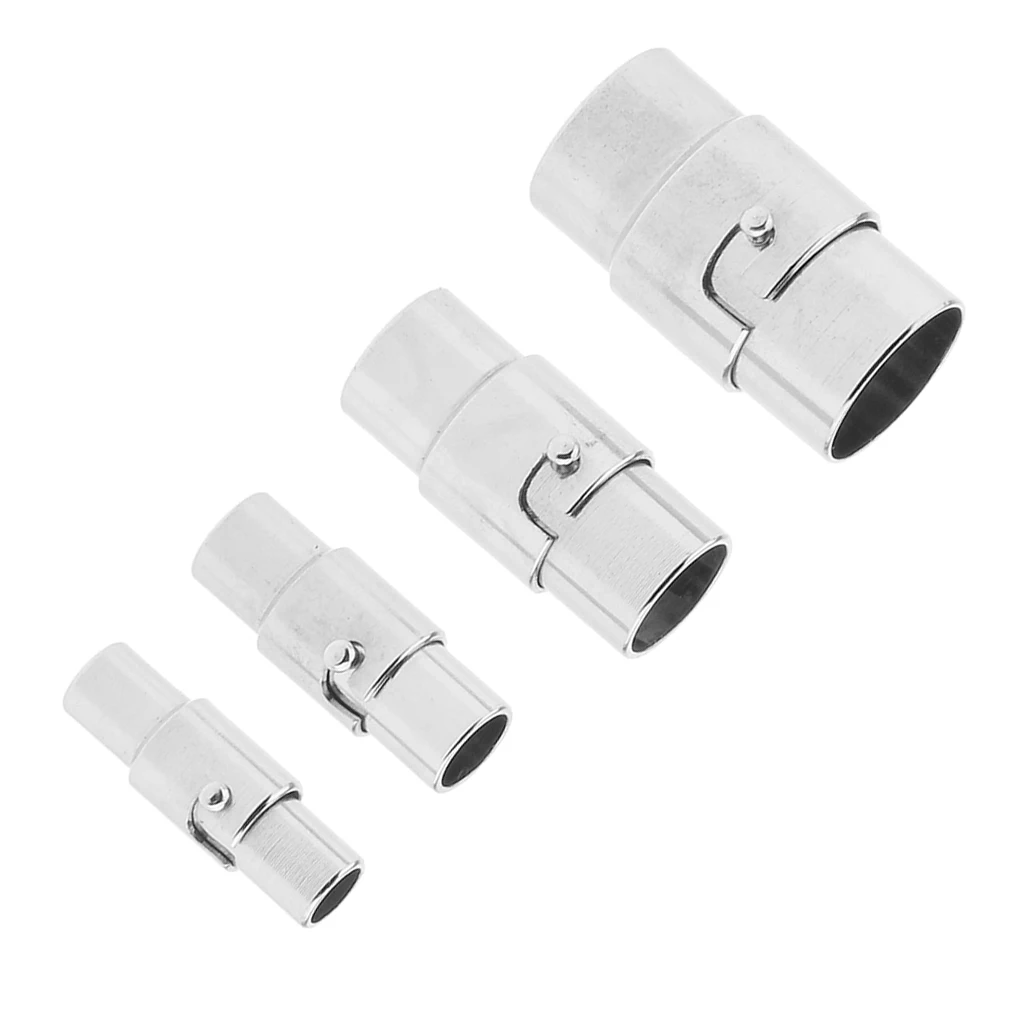 4 Sets 3mm 4mm 5mm 6mm Magnetic Kumihimo Cord Chain End Tube Clasps DIY Crafts