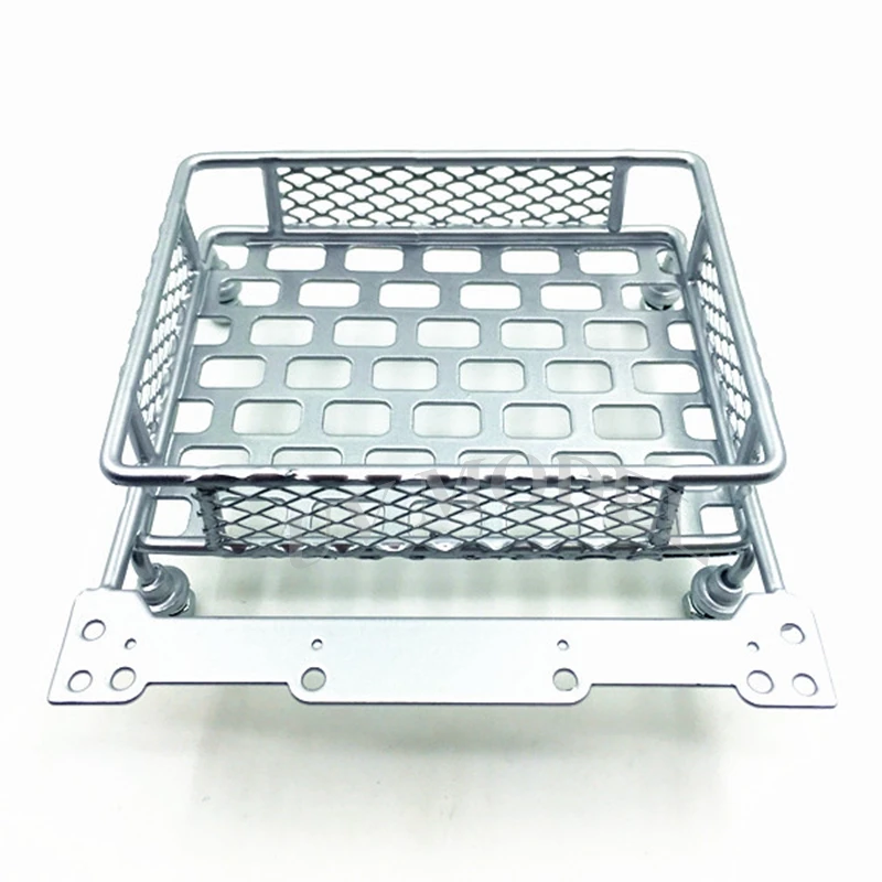 

Silver Aluminum with LED Light Bar Roof Luggage Rack for 1/10 1/8 RC Cars Rock Crawler Rally CC01 CR01 D90 AXIAL SCX10 #C
