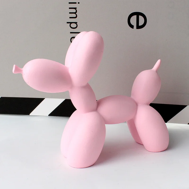 Resin Crafts Sculpture Gift Small Balloon Dog Home Desktop Ornament Cake Decor 