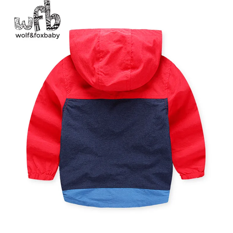 Retail 2-8 years children coats Stitching color fashion full-sleeves trench kids spring autumn fall