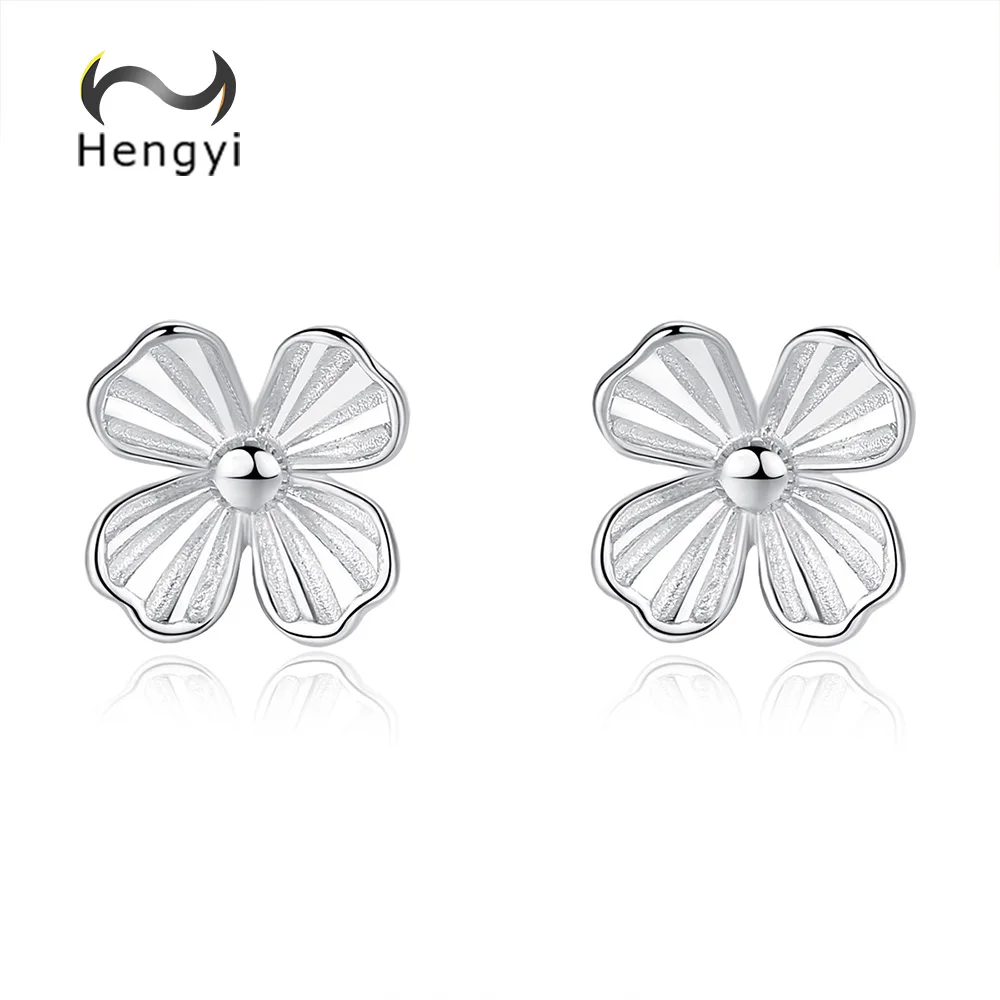 

Hengyi New Arrival 925 Sterling Silver Flower Stud Earrings for Women Romantic Lovely Wedding Anniversary Bride Fine Jewelry