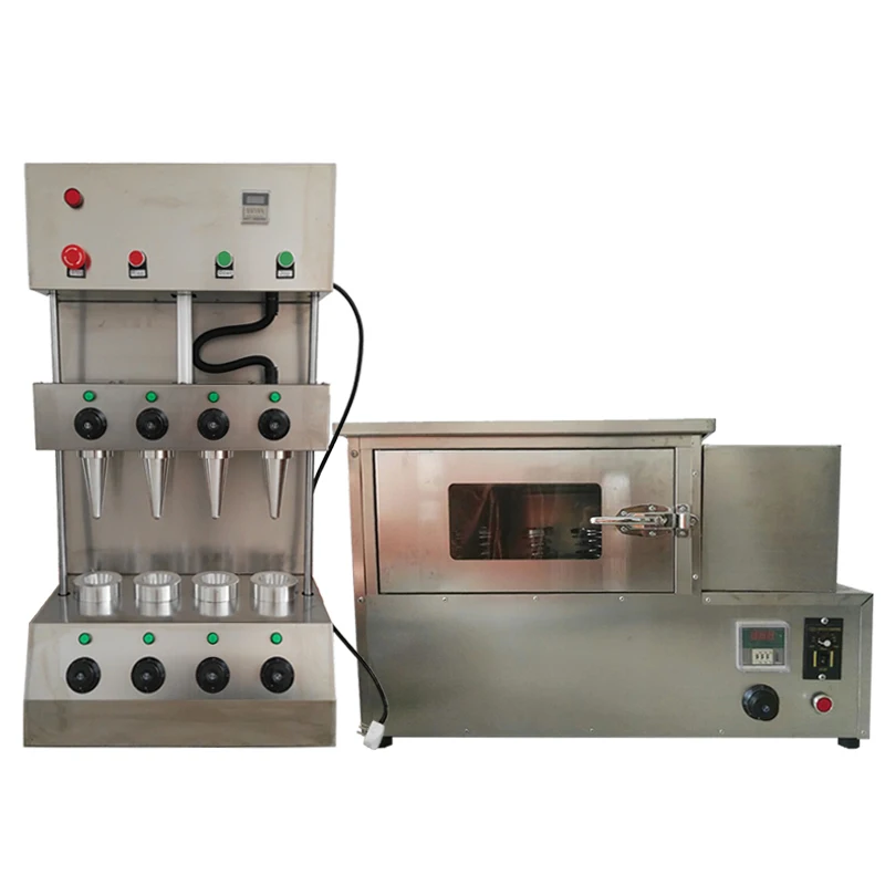 

New arrival 4 heads pizza cone set automatic/commercial pizza cone maker and pizza oven machine for sale