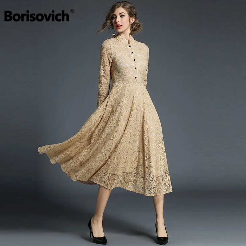 Borisovich женское повседневное длинное платье новинка 2018 Осеннее винтажное с