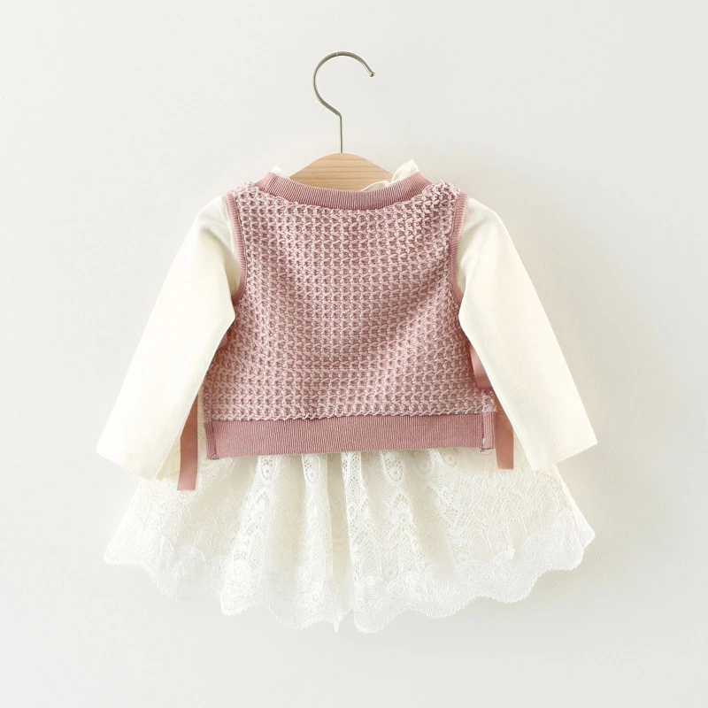 vestido infantil para vestidos de malha para de manga roupas para bebês de meses