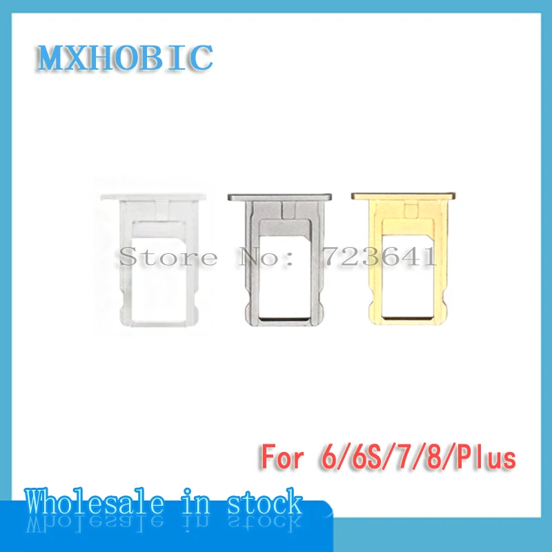 

10pcs/lot SIM Card Tray Slot Holder For iPhone 6 6S 7 8 Plus X Gold/Silver/Gray/Rose Repair Replacement Parts