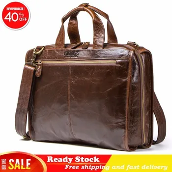 

Luxury brand Genuine Leather Business Affairs Briefcase Man high quality Single Shoulder Satchel Leisure Time Computer Package