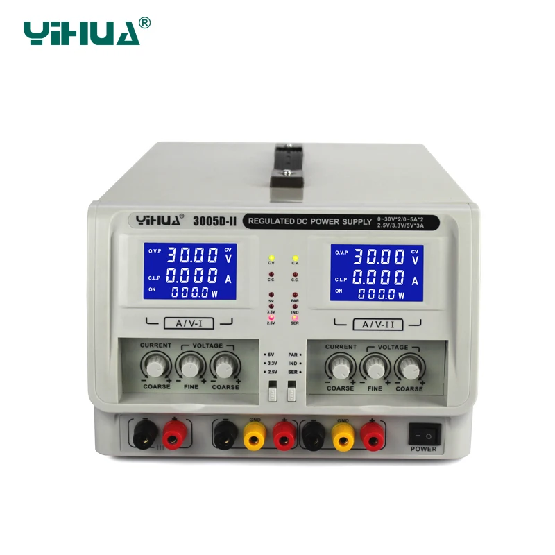 YIHUA 3005D II двухканальный выход Регулируемый источник питания постоянного тока