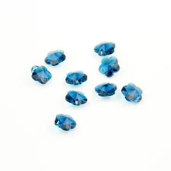 

Crystal Plum Blossom Beads 100-2000pcs Zircon Blue 14mm Glass Flower Shape In One Hole For Wedding Home Decoration