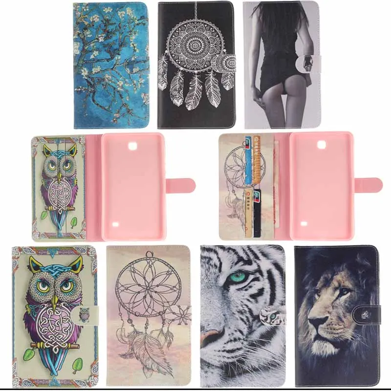 

T230 T235 Case Tiger Design Book Style Flip PU Leather Cover for Samsung Galaxy Tab 4 7.0 SM-T230 SM-T231 T235 tablet S4D33D