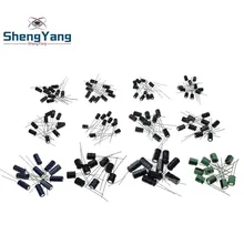 Шэньян 120 шт 12 значение комплект 1 мкФ-470 мкФ электролитический конденсатор с алюминиевой крышкой, посылка 1 мкФ 2,2 мкФ 3,3 мкФ 4,7 мкФ 10 мкФ 22 мкФ 33 мкФ 47 мкФ 100 мкФ 220 мкФ