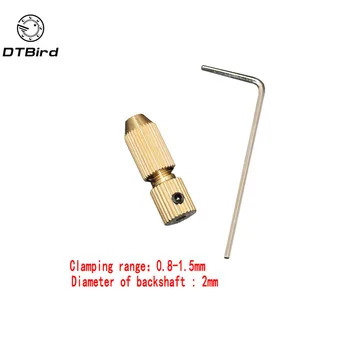 

2.0mm Brass Electric Motor Shaft Clamp Fixture Chuck Mini Small For 0.8mm-1.5mm Drill Micro Drill Bit Clamp Fixture Chuck