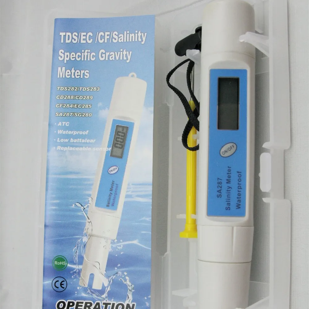 

Pocket waterproof salinity salty meter tester 0-100ppt in plastic case