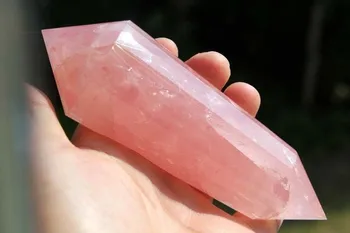

24 sided VOGEL Style Rose Natural QUARTZ CRYSTAL DT POINT 269g