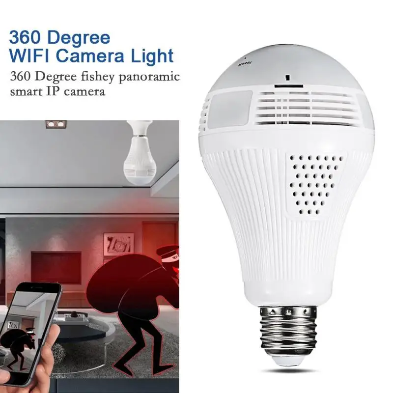 

E27 960P 130DPI Fish Eye 3D VR Wireless Bluetooth Music LED Bulb Lamp Light RGB Smart Light Energy Saving Night LED Bulb Z35