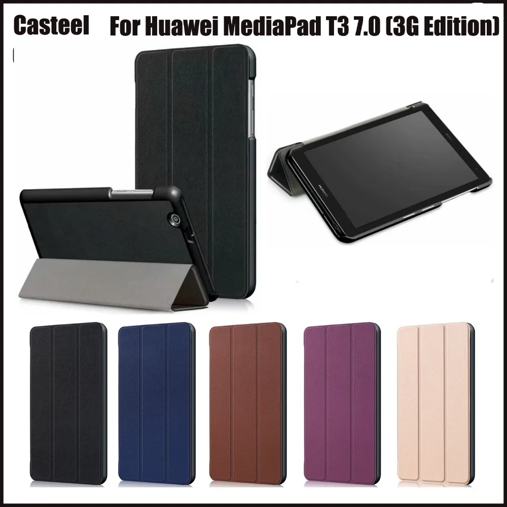 

PU Leather Stand Case Cover For Huawei MediaPad T3 7.0(3G Edition) BG2-U01 BG2-U03 Tablet With Hard Shell