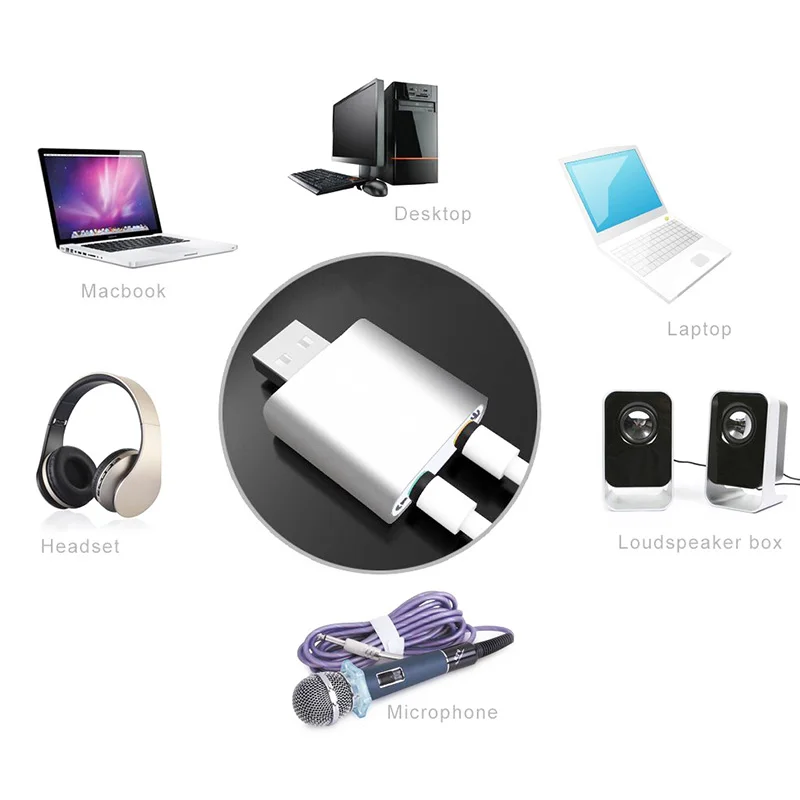 Алюминиевый USB звуковая карта hifi magic voice 7 1 канал внешний к разъему 3 5 мм наушники
