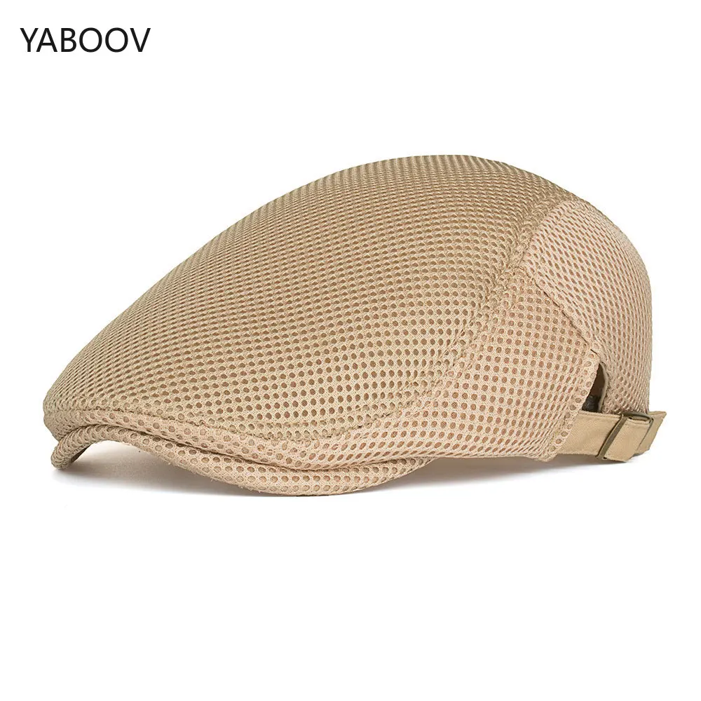 

2019 New Cotton Unisex Cap Dad Flat Hat Breathable Golf Driving Summer Flat Cabbie Newsboy Caps for Men Women
