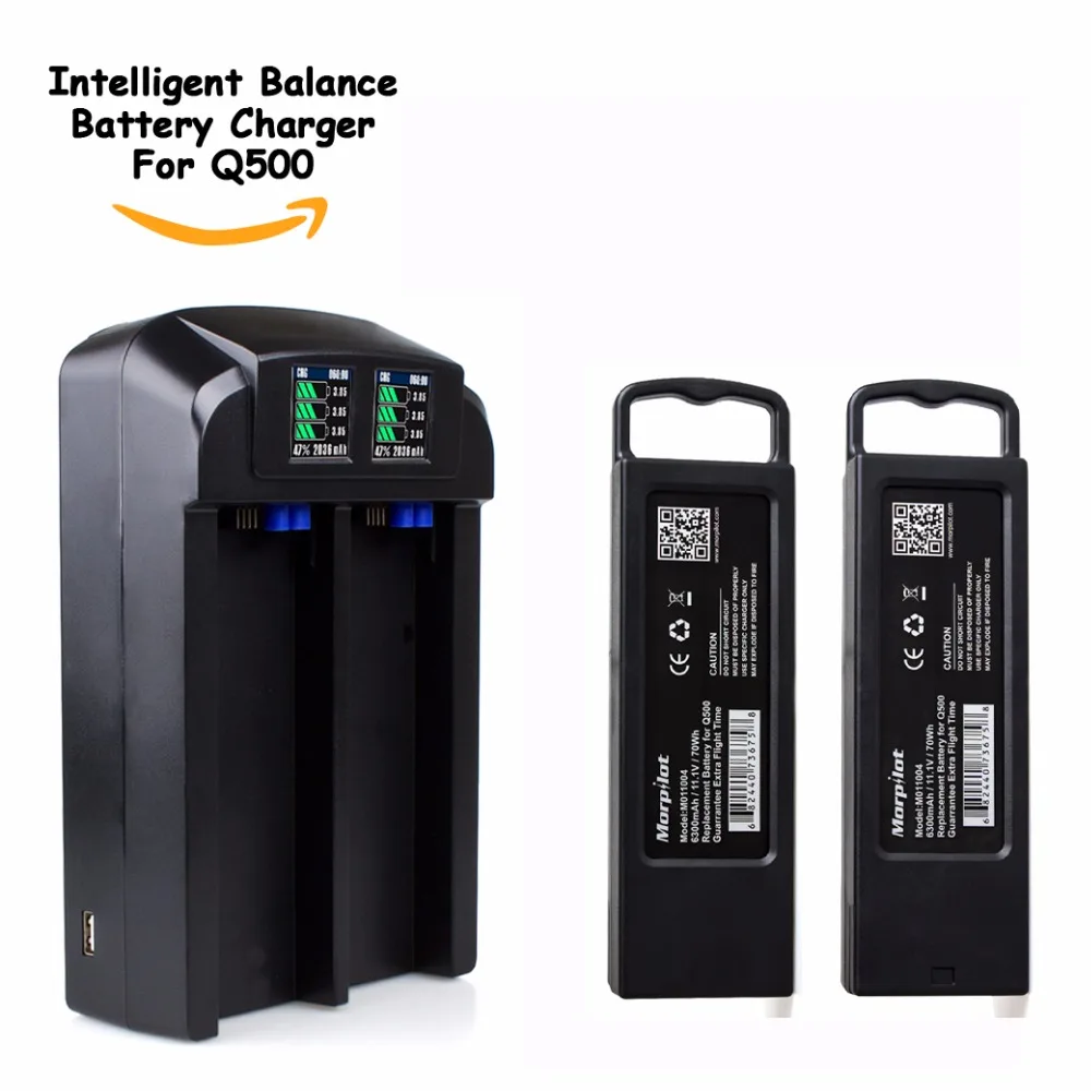 Keenstone Intelligent Balance Battery Charger 6A 100W Customized with Two Batteries For Yuneec Typhoon Q500 RC
