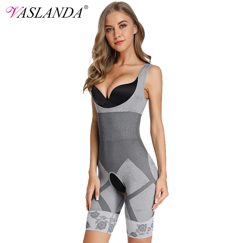 

VASLANDA Women's Full Body Shaper Push Up Bodysuit Waist Trimmer Shapewear Slimming Underwear Booty Lifter Thigh Slimmer Shapers