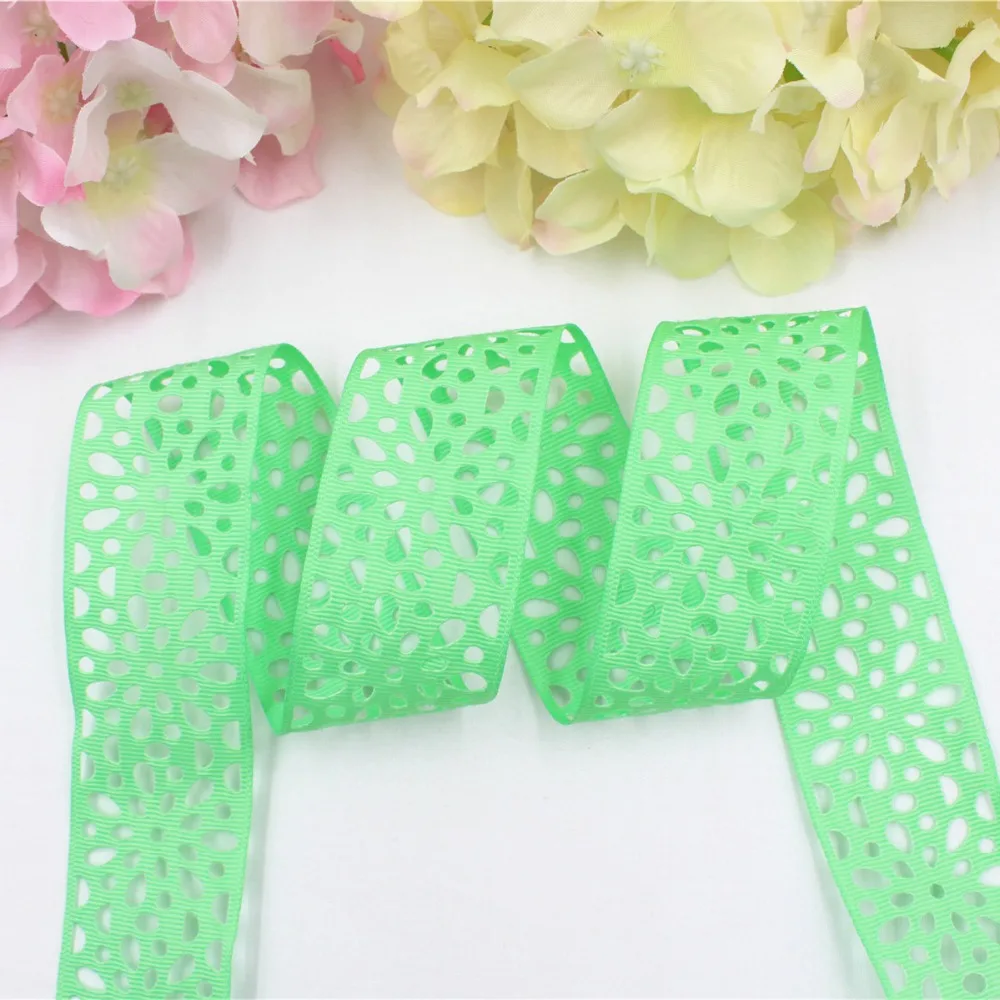 

16531-6,38 mm hollow flower series solid color ribbons DIY material, free shipping wedding accessories Packaging