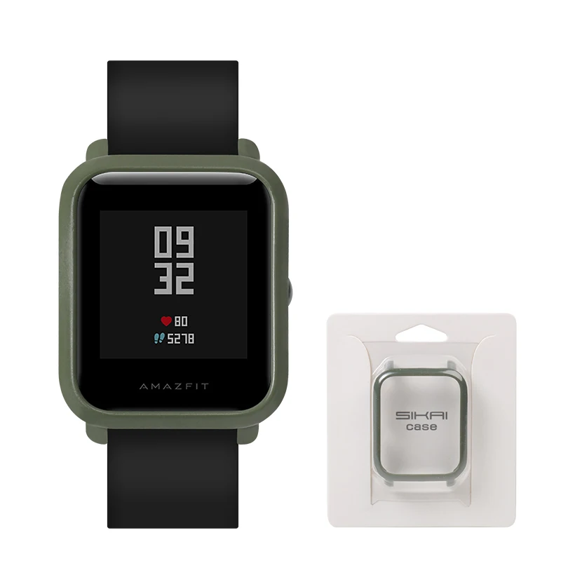 

SIKAI Original New Fashionable Watch PC Protective Case Accessories For Xiaomi Huami Amazfit Bip Younth Watch (Dark green)