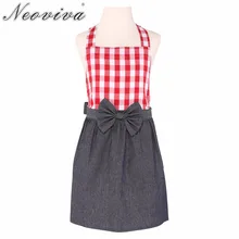 Neoviva delantal de cocina encantador para mamá y yo Tiffany tejido a cuadros Vintage Oxford tartán rojo blanco Delantales para chicas Grembiule Donna