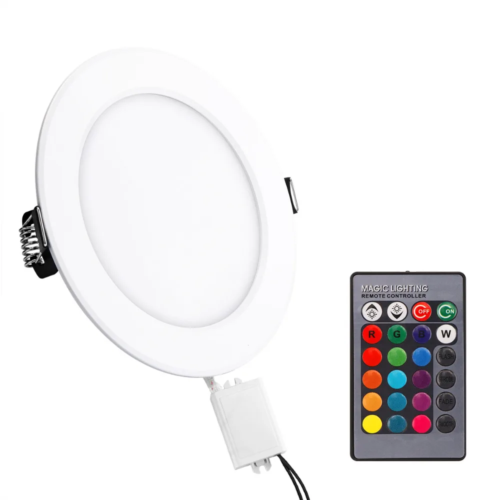 LemonBest 5 Вт 10 Вт круглый rgb Светодиодный Панель свет concea светодиодный встраиваемые потолочный светильник AC 85-265 В для Офис украшения