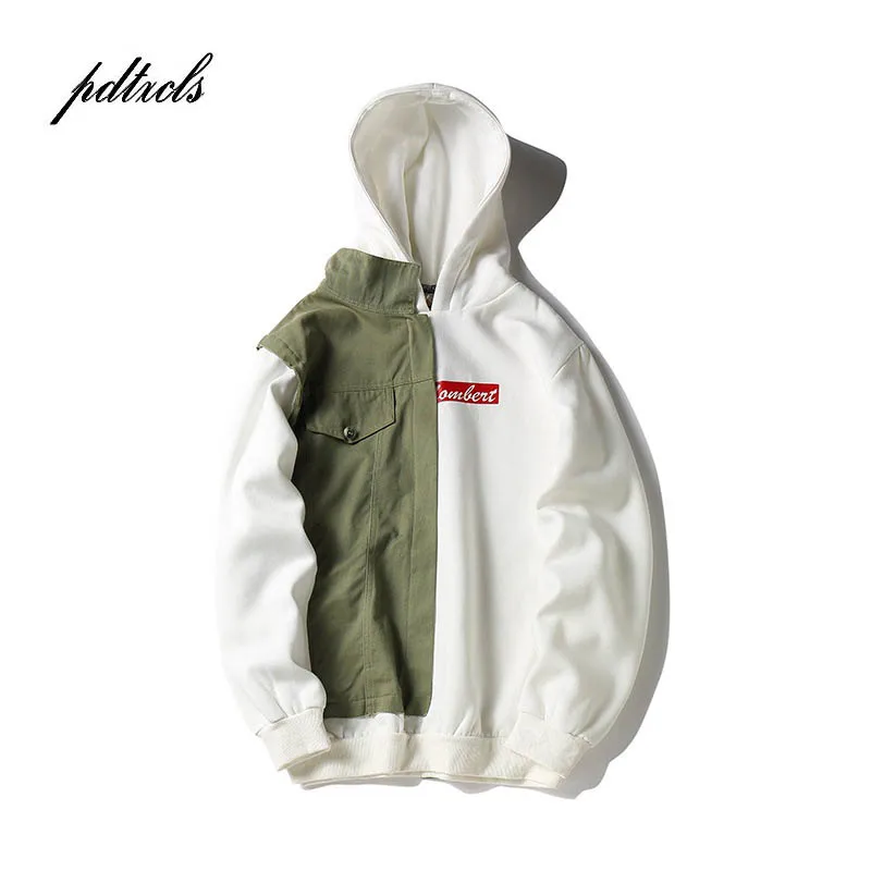 

49 Hot Creative Patchwork Jacket Hoodies Men's 2018 Autumn Winter Printed Fleece Sweatshirt Hip Hop Fashion Hoodie Streetwear