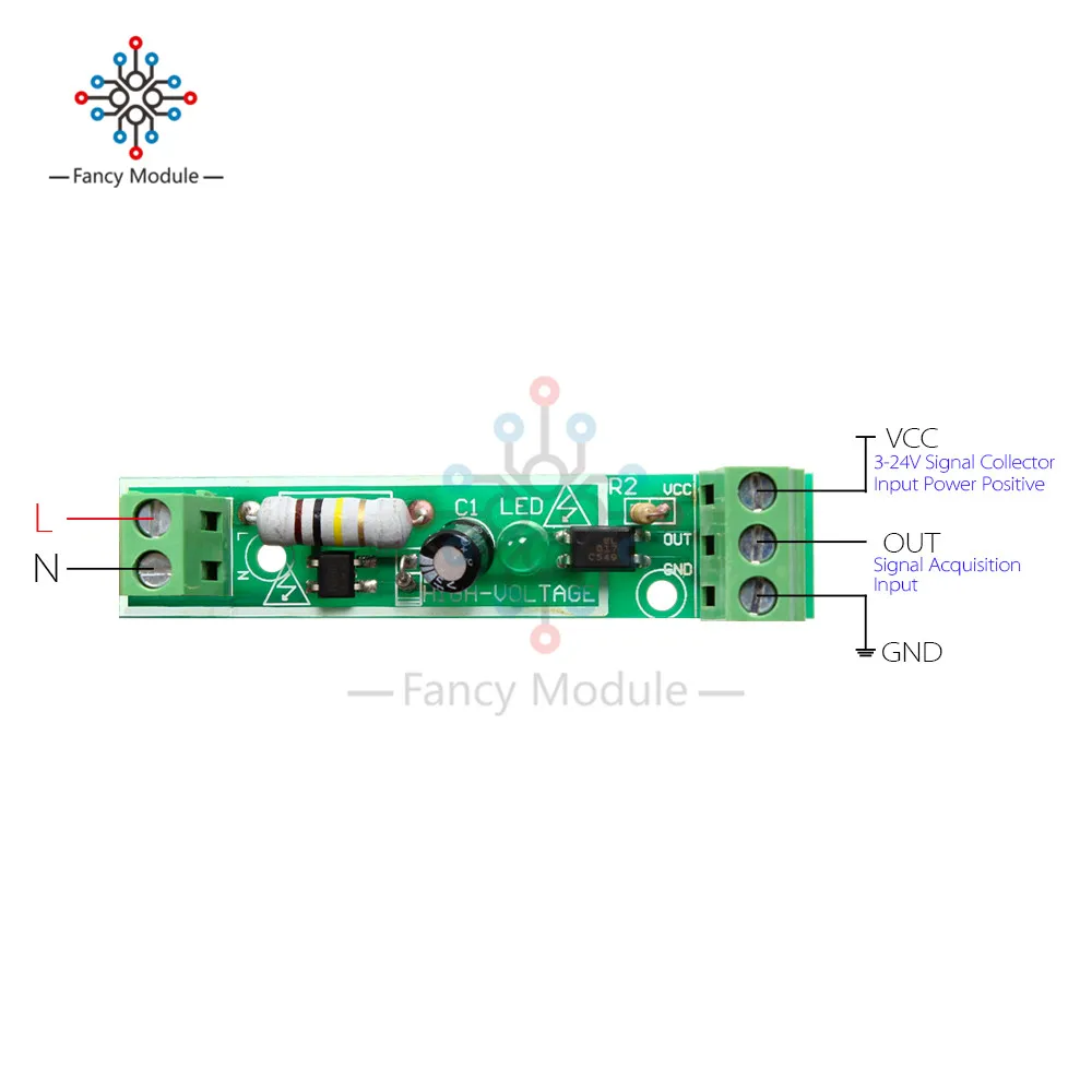 1-Bit AC 220V оптрон модуль Напряжение обнаружения доска адаптивные для PLC isolamento fotoaccoppiatore модуль