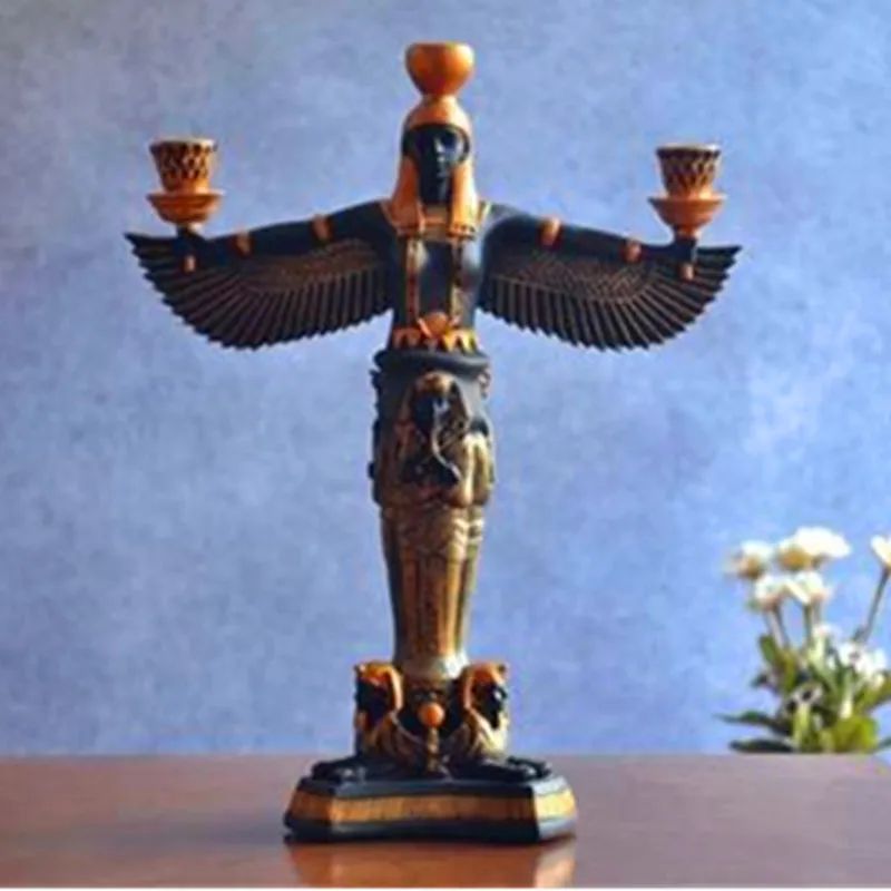 Egypt Isis Goddess Candleholder европейский стиль украшения для дома Смола ремесленник украшение столовая подсвечник X1799