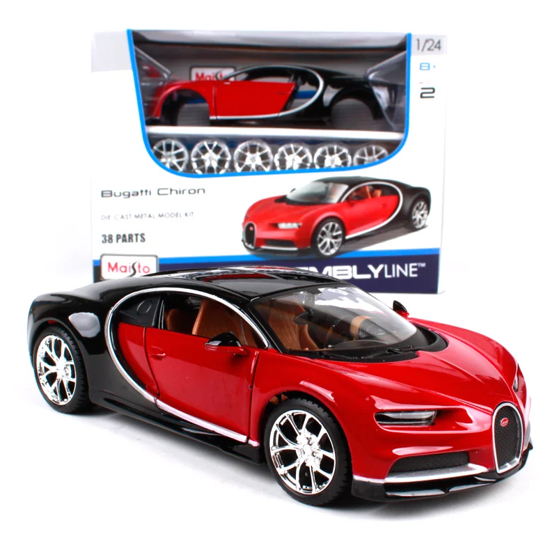 Najtaniej 124 Maisto Bugatti Chiron linii montażowej DIY Diecast Model samochodu zabawki nowy w pudełku darmowa wysyłka nowy przyjazd 39514