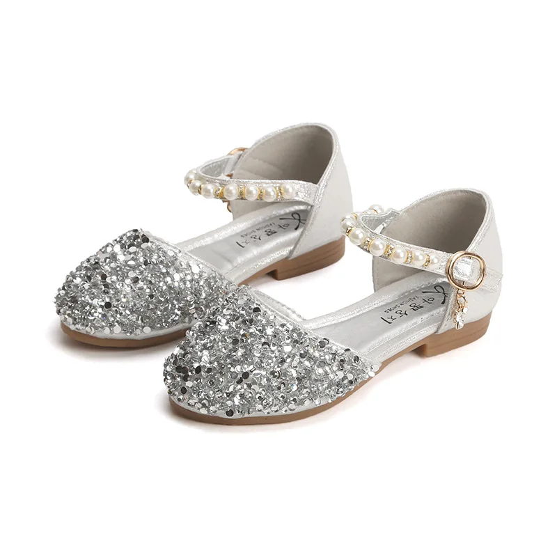 2019 New Spring Summer Sequins Girl Sandals Diamond Crystal Shoes Children Princess Dancing EU 26-36 |