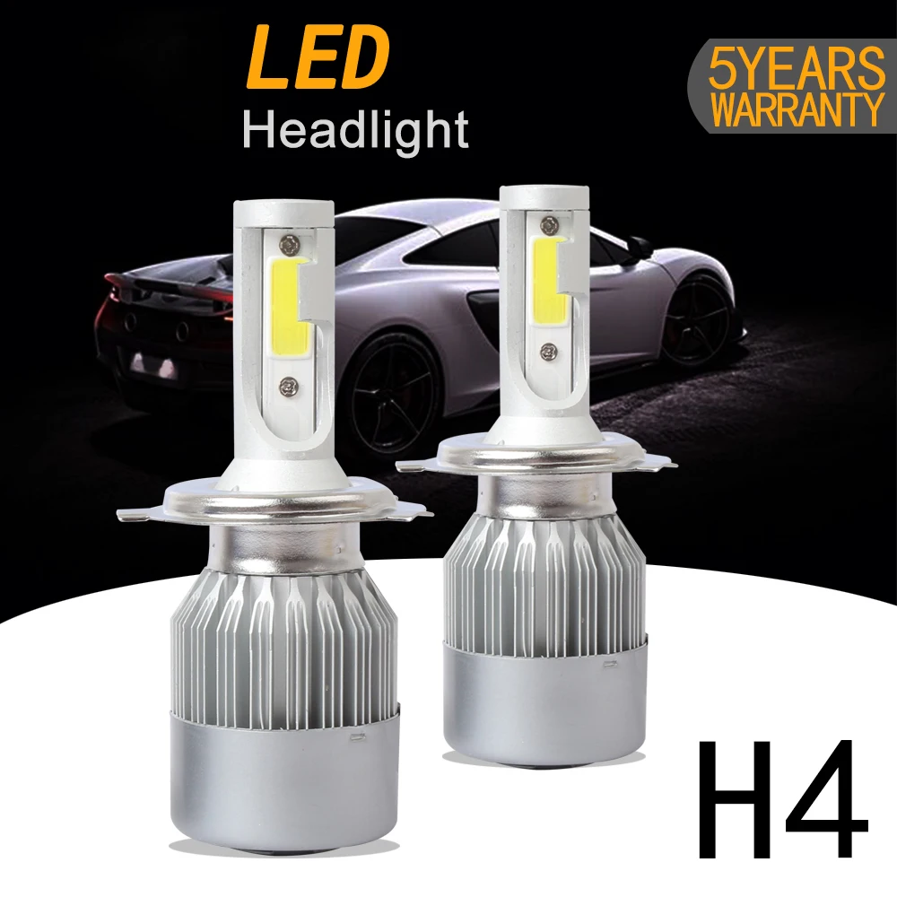 

DIC C6 H4 LED Light Bulbs in car Headlights COB lamp 72w 7200lm Hi Li low beam Auto Front Automobile Headlamp