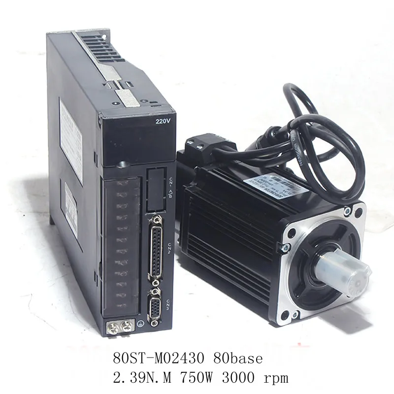 

80ST-M02430 AC servo motor + driver 2.39N.M 750W motor set 3000rpm base 80mm