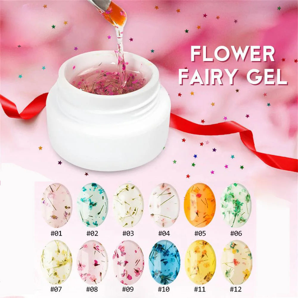 Buy 1 Box 3D Natural Dried Flower Gel Flowers Gel Nail