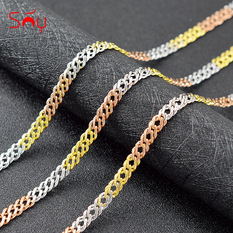 

Sunny Jewelry Romantic Jewelry Link Chain Necklace Triple Color Luxury Necklace For Women For Engagement Dubai Jewelry Findings