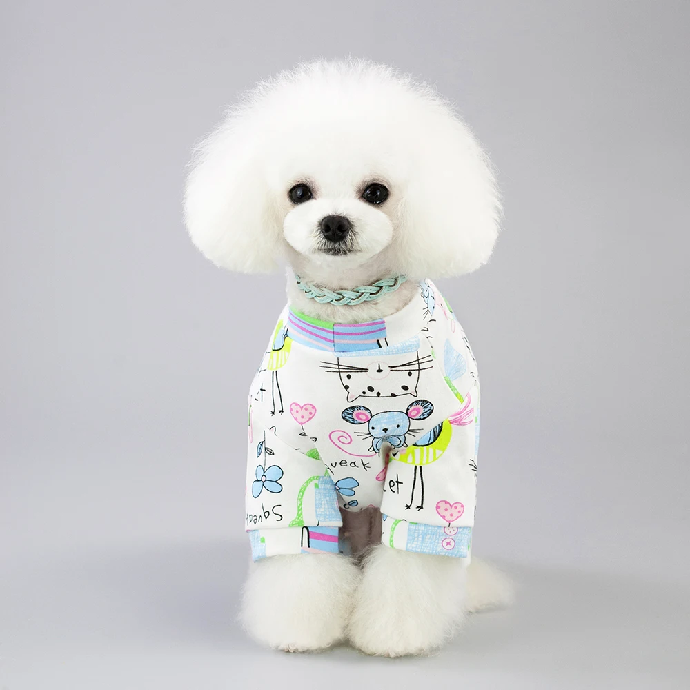 Милая Повседневная Хлопковая пижама для собак, пальто для маленьких собак щенков котов, комбинезон, пальто с рисунком мыши, одежда для домашних животных,, Прямая поставка