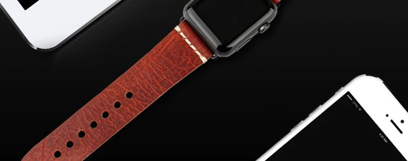 MAIKES Замена для Apple Watch Band 44 мм 40 мм 42 мм 38 мм серия 4 3 2 1 iWatch браслетный ремешок для часов масло воск кожаный ремешок для часов