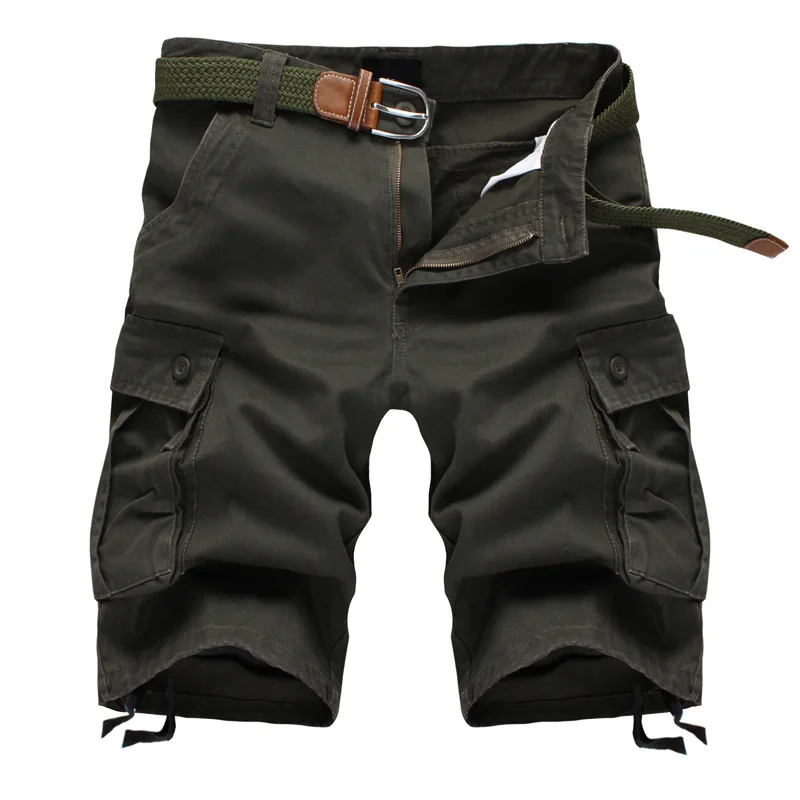 Cargo Shorts Men Summer Casual Beach Short Baggy Multi Pocket Military Zipper Breeches Male Tactical Work Shorts Plus Size 44 - Цвет: Армейский зеленый